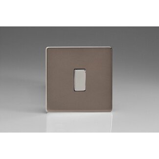 Varilight Screwless 1-Gang 10A Intermediate Rocker Switch Decorative Pewter Chrome Rocker