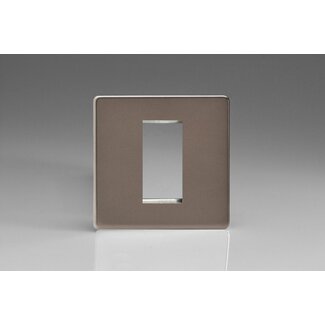 Varilight Screwless DataGrid Plate (1 Grid Space)  Pewter