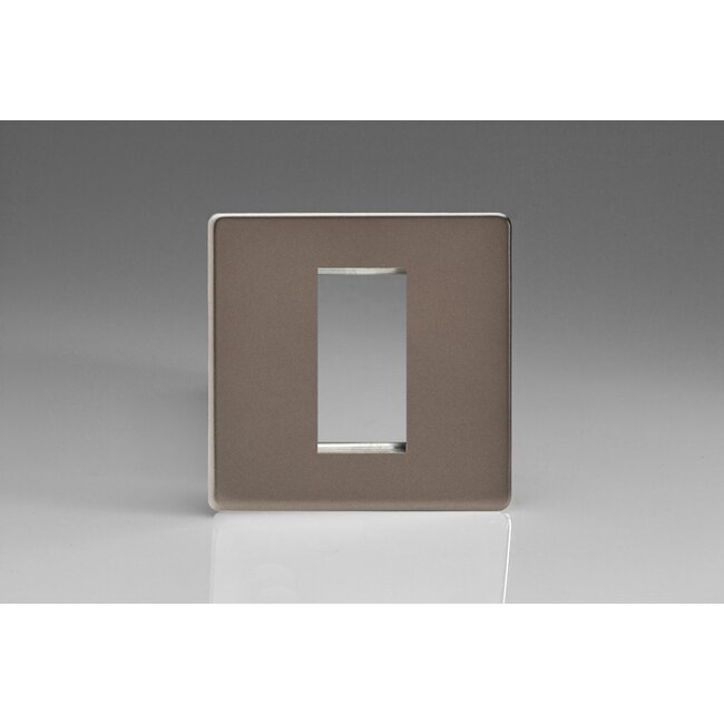 Varilight Screwless DataGrid Plate (1 Grid Space)  Pewter