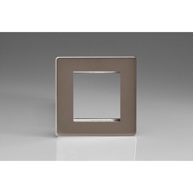 Varilight Screwless DataGrid Plate (2 Grid Spaces)  Pewter