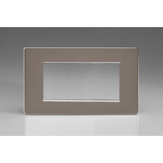 Varilight Screwless DataGrid Twin Plate (4 Grid Spaces)  Pewter