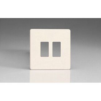 Varilight Screwless 2-Gang Screwless PowerGrid Plate including Yoke (Single Plate)   Primed