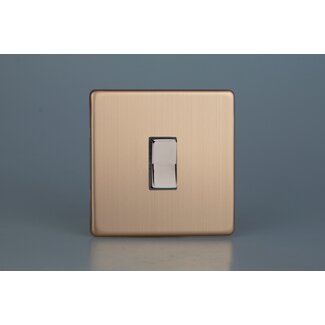 Varilight Urban Screwless 1-Gang 10A 2-Way & Off Retractive Switch Decorative Brushed Copper Iridium Button
