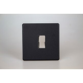 Varilight Urban Screwless 1-Gang 10A 2-Way & Off Retractive Switch Decorative Matt Black Chrome Button