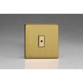 Varilight Screwless 1-Gang 1-Way V-Pro Multi-Point Remote/Tactile Touch Control Master LED Dimmer 1 x 0-100W (1-10 LEDs) V-Pro Multi-Point Remote (formerly Eclique2) Brushed Brass Brass Button