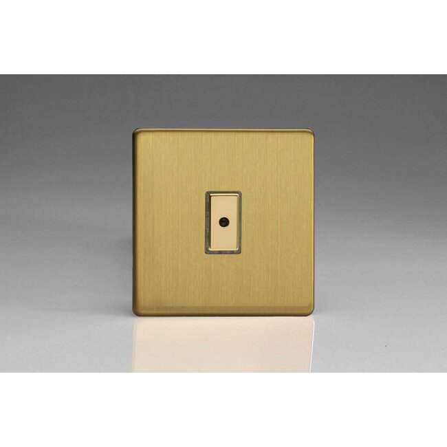 Varilight Screwless 1-Gang 1-Way V-Pro Multi-Point Remote/Tactile Touch Control Master LED Dimmer 1 x 0-100W (1-10 LEDs) V-Pro Multi-Point Remote (formerly Eclique2) Brushed Brass Brass Button