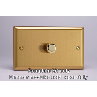 Varilight Classic 1-Gang Matrix Kit For Rotary Dimmers (Twin Plate)  Matrix Brushed Brass Brass Knob
