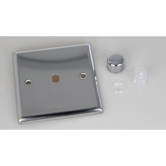 Varilight Classic 1-Gang Matrix Kit For Rotary Dimmers Matrix Mirror Chrome Chrome Knob