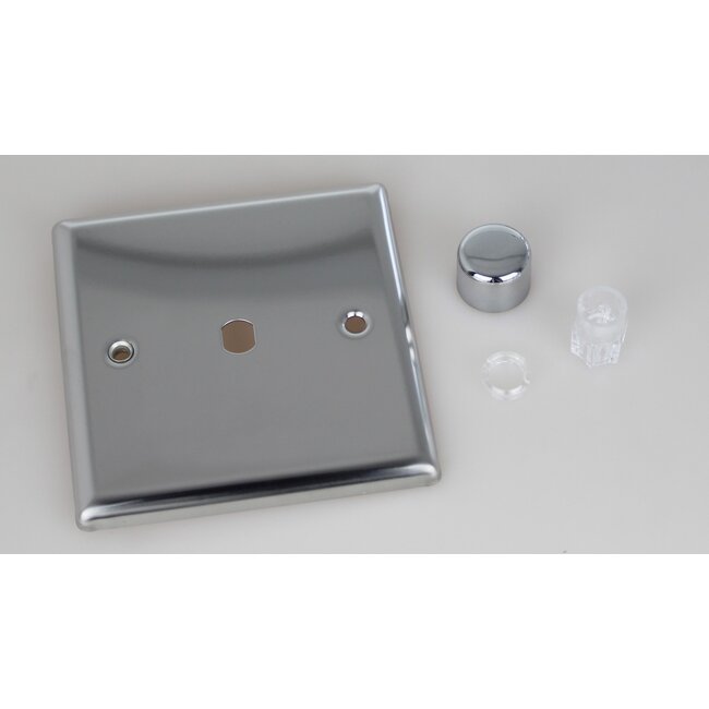 Varilight Classic 1-Gang Matrix Kit For Rotary Dimmers Matrix Mirror Chrome Chrome Knob