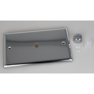 Varilight Classic 1-Gang Matrix Kit For Rotary Dimmers (Twin Plate)  Matrix Mirror Chrome Chrome Knob