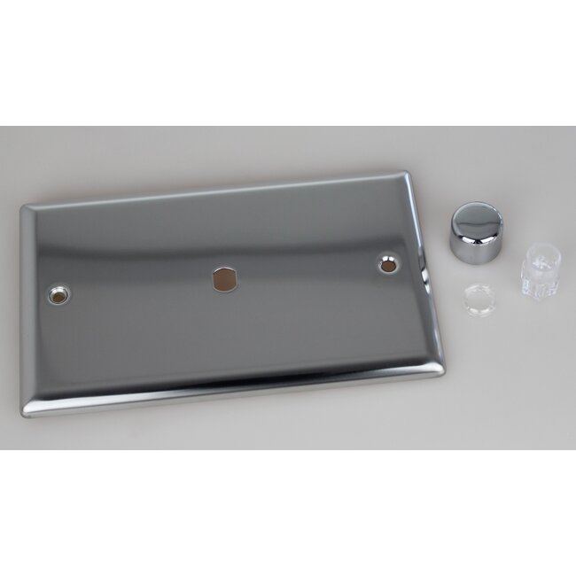 Varilight Classic 1-Gang Matrix Kit For Rotary Dimmers (Twin Plate)  Matrix Mirror Chrome Chrome Knob