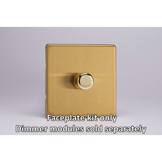 Varilight Screwless 1-Gang Matrix Kit For Rotary Dimmers Matrix Brushed Brass Brass Knob