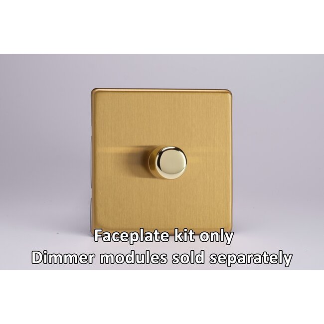 Varilight Screwless 1-Gang Matrix Kit For Rotary Dimmers Matrix Brushed Brass Brass Knob