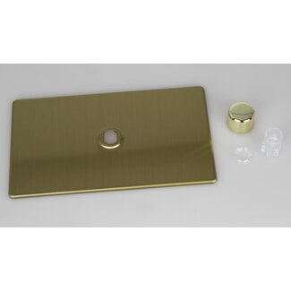 Varilight Screwless 1-Gang Matrix Kit For Rotary Dimmers (Twin Plate)  Matrix Brushed Brass Brass Knob