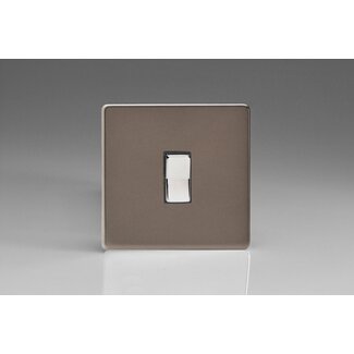 Varilight Screwless 1-Gang 10A 2-Way & Off Retractive Switch Decorative Pewter Chrome Button