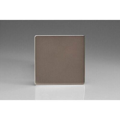 Varilight Screwless Single Blank Plate Pewter Varilight Screwless Single Blank Plate Pewter