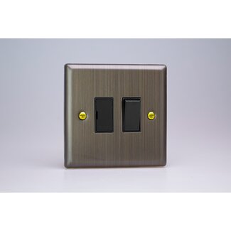Varilight Urban 13A Switched Fused Spur Black Antique Brass Black