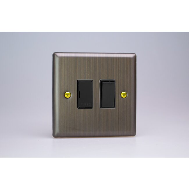 Varilight Urban 13A Switched Fused Spur Black Antique Brass Black