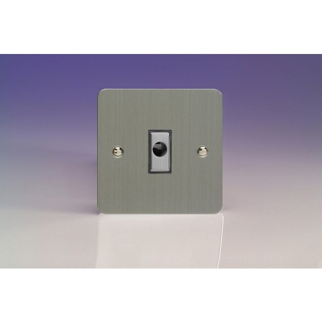 Varilight Ultraflat 16A Flex Outlet Plate Decorative Brushed Steel Steel Insert