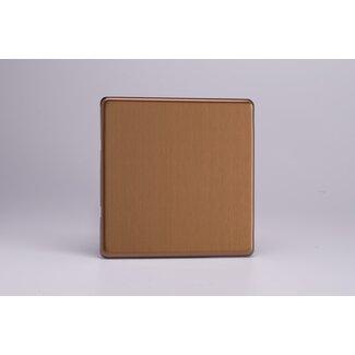 Varilight Urban Screwless Single Blank Plate  Brushed Bronze
