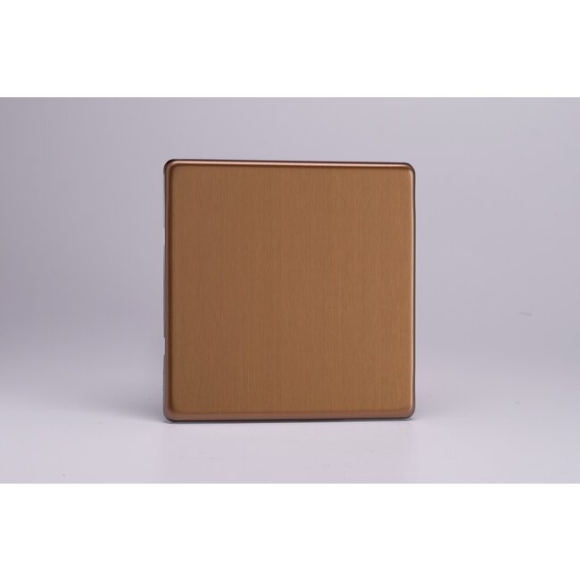 Varilight Urban Screwless Single Blank Plate  Brushed Bronze