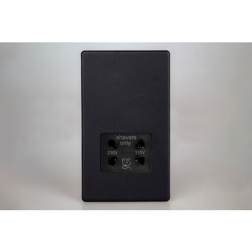 Varilight Urban Screwless Dual Voltage Shaver Socket 230V/115V Black Matt Black Black Insert Varilight Urban Screwless Dual Voltage Shaver Socket 230V/115V Black Matt Black Black Insert