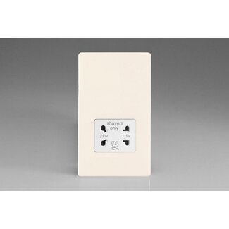 Varilight Screwless Dual Voltage Shaver Socket 230V/115V White Primed White Insert