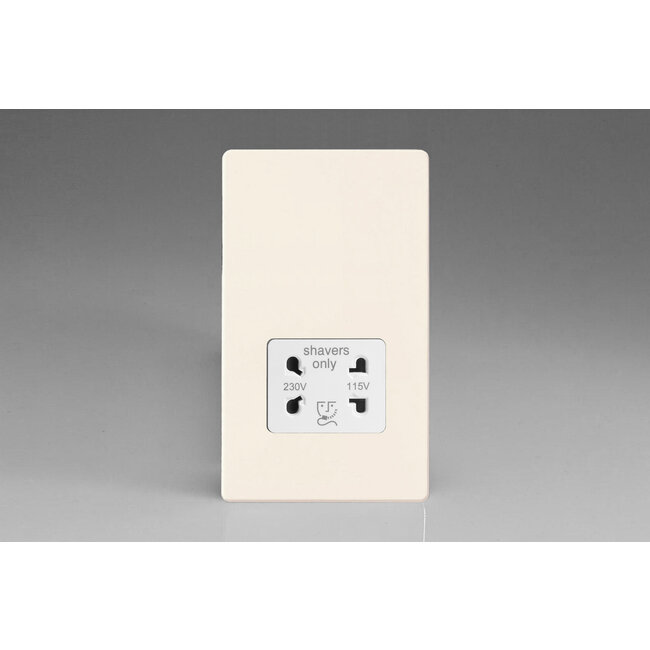 Varilight Screwless Dual Voltage Shaver Socket 230V/115V White Primed White Insert
