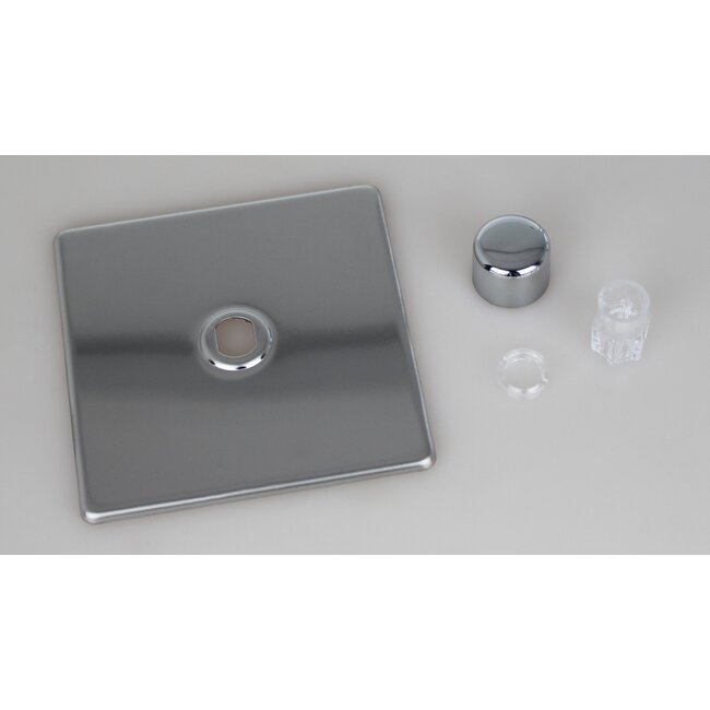 Varilight Screwless 1-Gang Matrix Kit For Rotary Dimmers Matrix Polished Chrome Chrome Knob