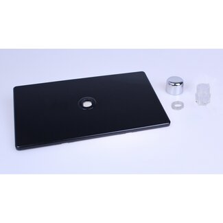 Varilight Screwless 1-Gang Matrix Kit For Rotary Dimmers (Twin Plate)  Matrix Premium Black Chrome Knob