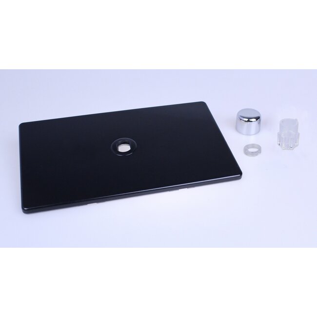 Varilight Screwless 1-Gang Matrix Kit For Rotary Dimmers (Twin Plate)  Matrix Premium Black Chrome Knob