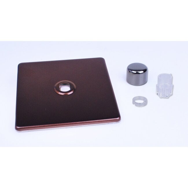 Varilight Screwless 1-Gang Matrix Kit For Rotary Dimmers Matrix Mocha Iridium Knob