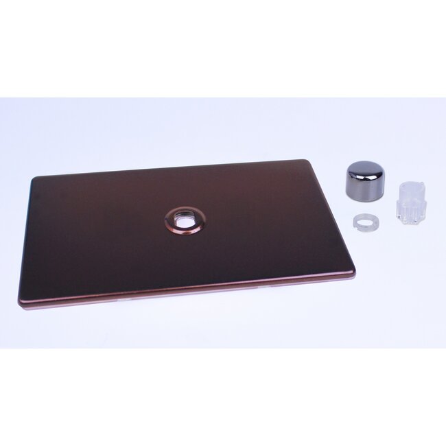 Varilight Screwless 1-Gang Matrix Kit For Rotary Dimmers (Twin Plate)  Matrix Mocha Iridium Knob
