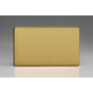 Varilight Screwless Double Blank Plate  Brushed Brass