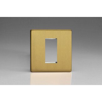 Varilight Screwless DataGrid Plate (1 Grid Space)  Brushed Brass