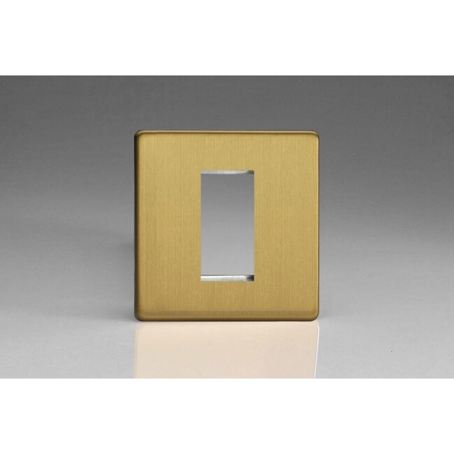 Varilight Screwless DataGrid Plate (1 Grid Space)  Brushed Brass