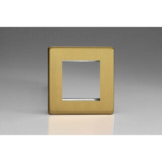 Varilight Screwless DataGrid Plate (2 Grid Spaces)  Brushed Brass