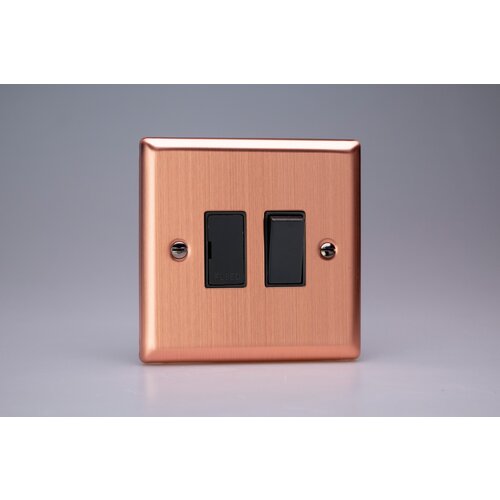 Varilight Urban 13A Switched Fused Spur Black Brushed Copper Black Inserts Varilight Urban 13A Switched Fused Spur Black Brushed Copper Black Inserts