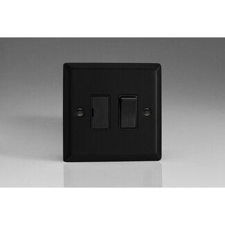 Varilight Urban 13A Switched Fused Spur  Black Matt Black Black Inserts