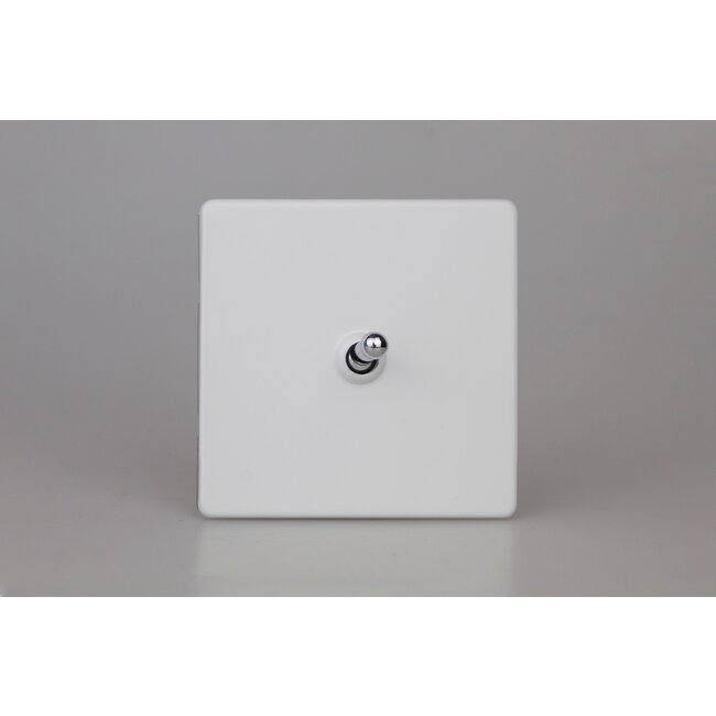 Varilight Screwless 1-Gang 10A 1- or 2-Way Toggle Switch Decorative Primed Chrome Toggle