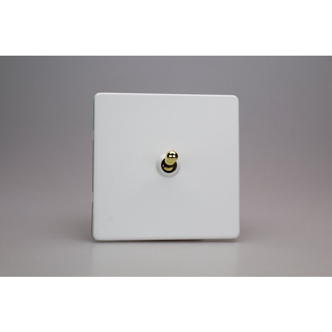 Varilight Screwless 1-Gang 10A 1- or 2-Way Toggle Switch Decorative Primed Brass Toggle