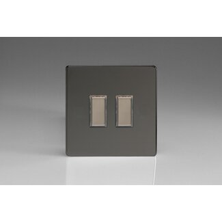 Varilight Screwless 2-Gang Tactile Touch Control Dimming Supplementary Controller for use with Multi-Point (formerly Eclique2) Master on 2-Way Circuits V-Pro Multi-Point (formerly Eclique2) Iridium Iridium Buttons