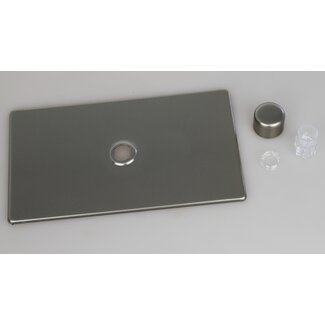Varilight Screwless 1-Gang Matrix Kit For Rotary Dimmers (Twin Plate)  Matrix Satin Satin Chrome Knob
