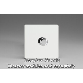 Varilight Screwless 1-Gang Matrix Kit For Rotary Dimmers Matrix Premium White Chrome Knob