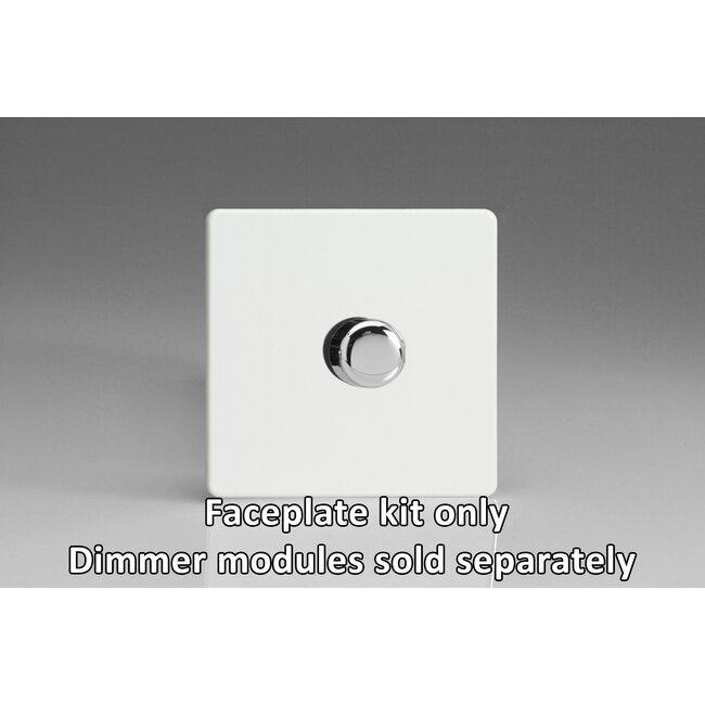 Varilight Screwless 1-Gang Matrix Kit For Rotary Dimmers Matrix Premium White Chrome Knob