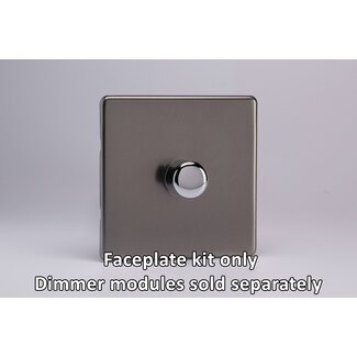 Varilight Screwless 1-Gang Matrix Kit For Rotary Dimmers Matrix Pewter Chrome Knob