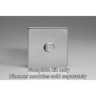 Varilight Screwless 1-Gang Matrix Kit For Rotary Dimmers Matrix Brushed Steel Steel Knob