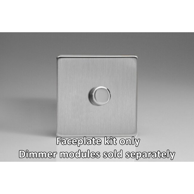 Varilight Screwless 1-Gang Matrix Kit For Rotary Dimmers Matrix Brushed Steel Steel Knob