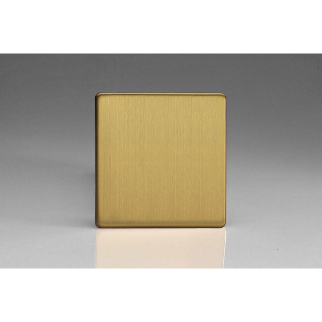 Varilight Screwless Single Blank Plate  Brushed Brass