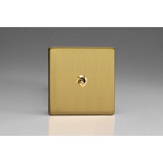 Varilight Screwless 1-Gang 10A 1- or 2-Way Toggle Switch Decorative Brushed Brass Brass Toggle